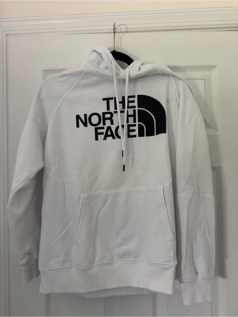 The North Face White Crewneck Hoodie with Black Logo